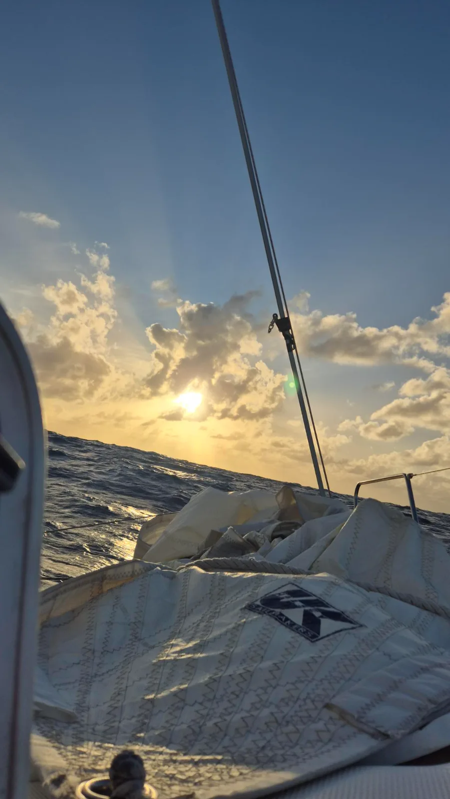 Genoa recovered after the halyard snapped